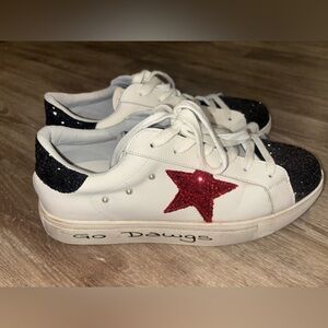 Women’s Georgia bulldog “Go dawgs” sparkly sneakers